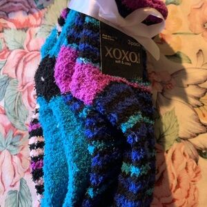 NWT XOXO Women’s 3 Pack of Cozy Striped Bottoms - Black, Blue, Purple